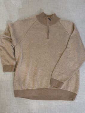 Tahari Men's Zip Up Brown Sweater